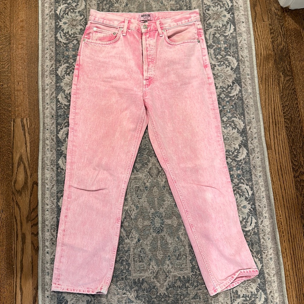 Neon pink jeans